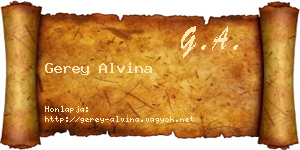 Gerey Alvina névjegykártya